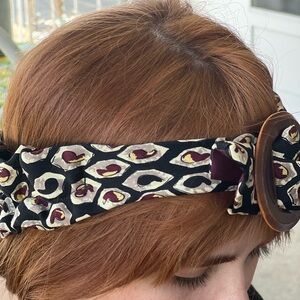 Vintage Tie Headband with Buckle